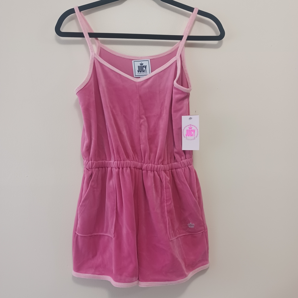 Juicy Couture Pink Velvet Romper Jumpsuit